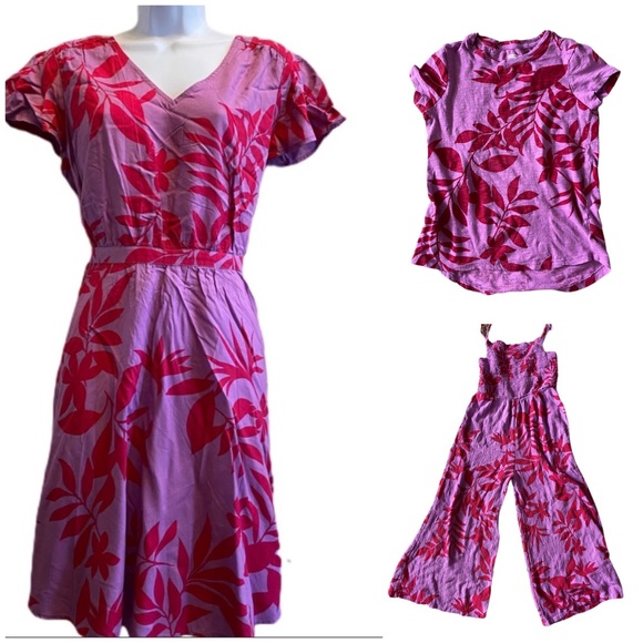Like new purple & pink floral jumpsuit L